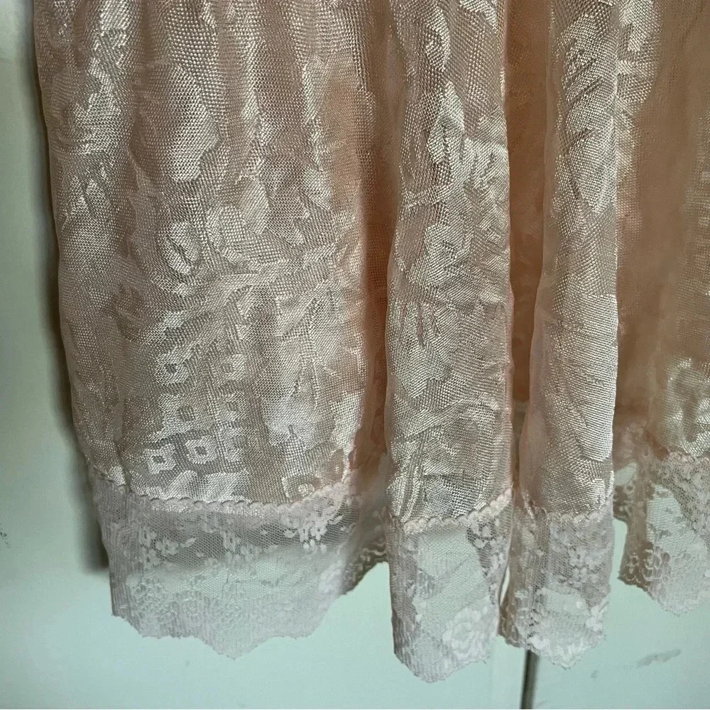 Vintage Pandora Lingerie By Chic Peach Lace‎ Babydoll Chemise Camisole Size M